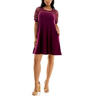 Women's Nina Leonard Semi-Sheer Dress