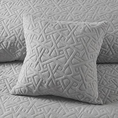 N Natori Origami Geometric Knit Quilted Top Decorative Square Pillow
