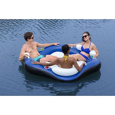 Bestway Hydro Force X3 Island 3 Person Inflatable Inner Tube, Blue and White