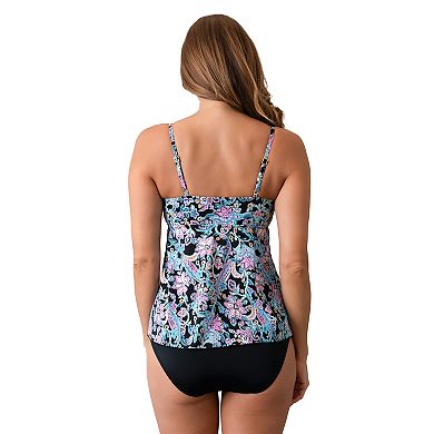 Women's A Shore Fit Print Waterfall Swim Top