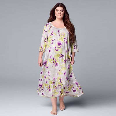 Plus Size Simply Vera Vera Wang Maxi Sleepshirt