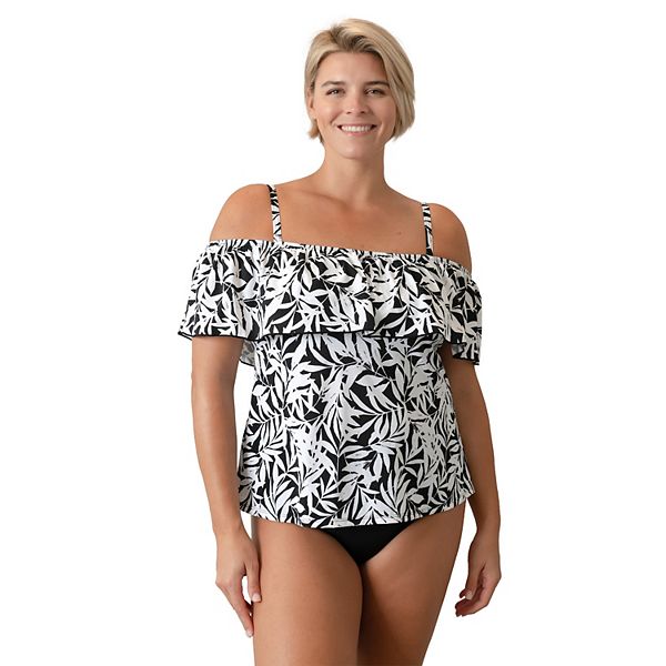 Off the shoulder swimsuit top hot sale plus size