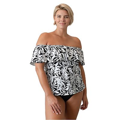 Plus Size A Shore Fit Off the Shoulder Swim Top