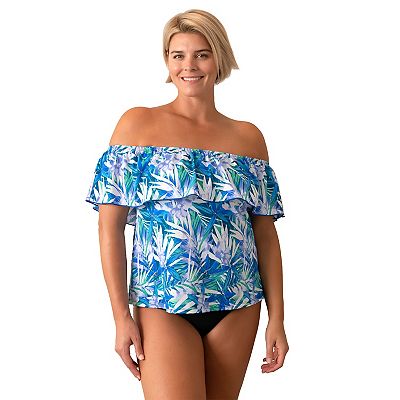 Plus Size A Shore Fit Off The Shoulder Swim Top