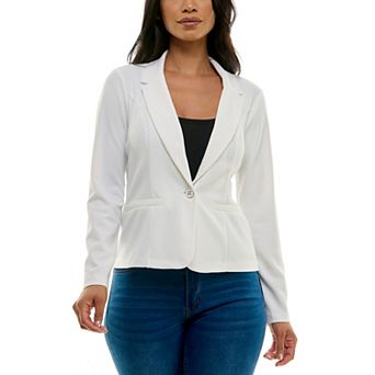 Women's Nina Leonard Single Button Cropped Blazer