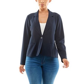 Women's Nina Leonard Single Button Cropped Blazer