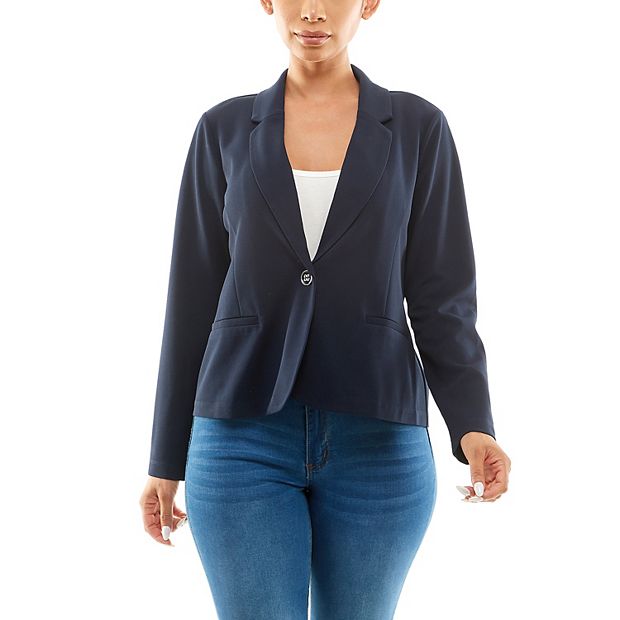 Nina Leonard Single Button Collared Blazer - QVC UK