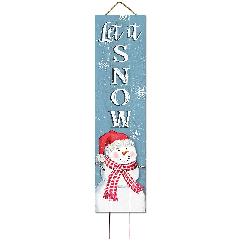 Let It Snow Snowman Garden Stake, Multicolor, 6X24
