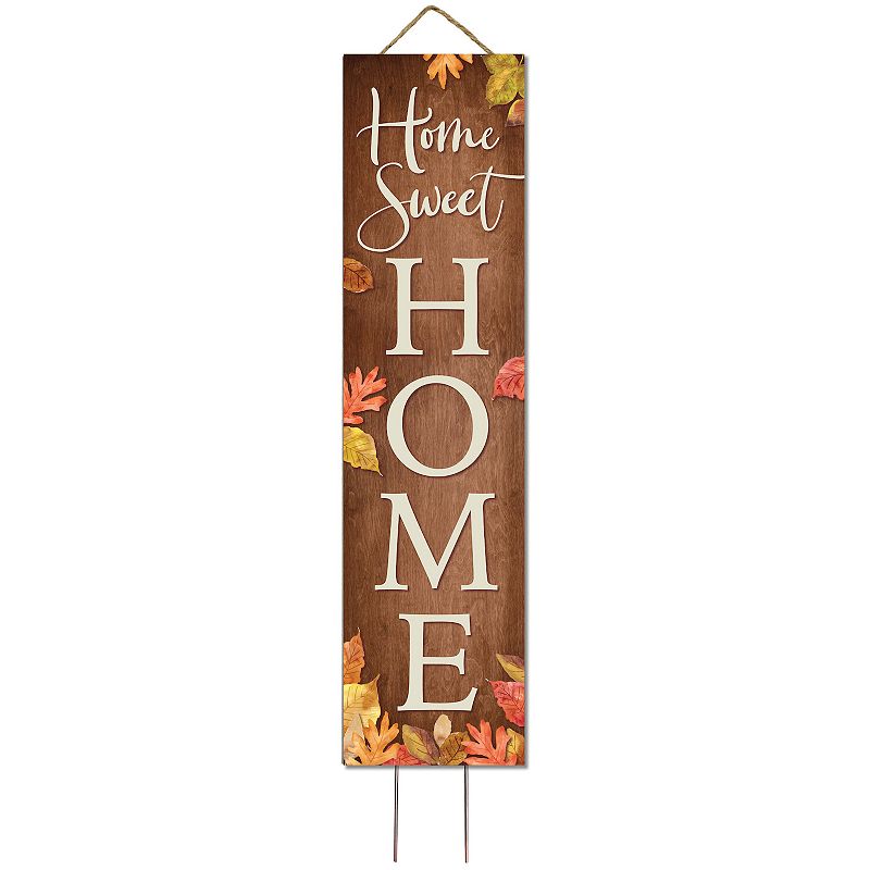 Home Sweet Home Leaves Garden Stake, Multicolor, 6X24