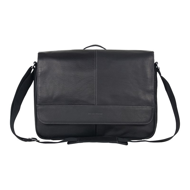 Kenneth Cole Reaction Leather Crossbody Laptop Case & Tablet Day Bag, Black
