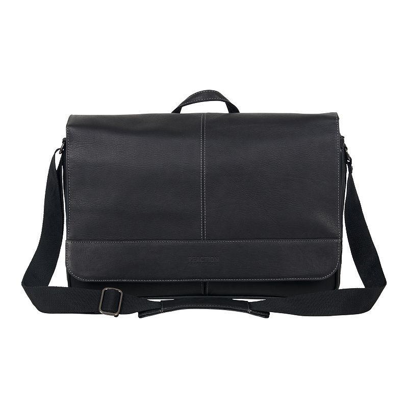 Kenneth Cole Reaction Leather Laptop & iPad Messenger Bag, Black