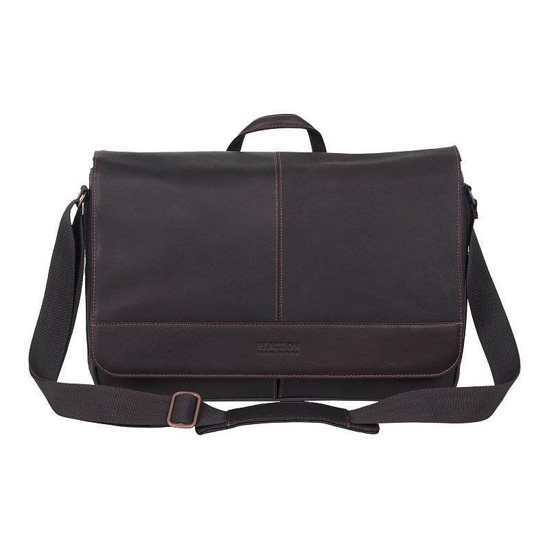 Kenneth Cole Reaction Leather Laptop & iPad Messenger Bag, Brown