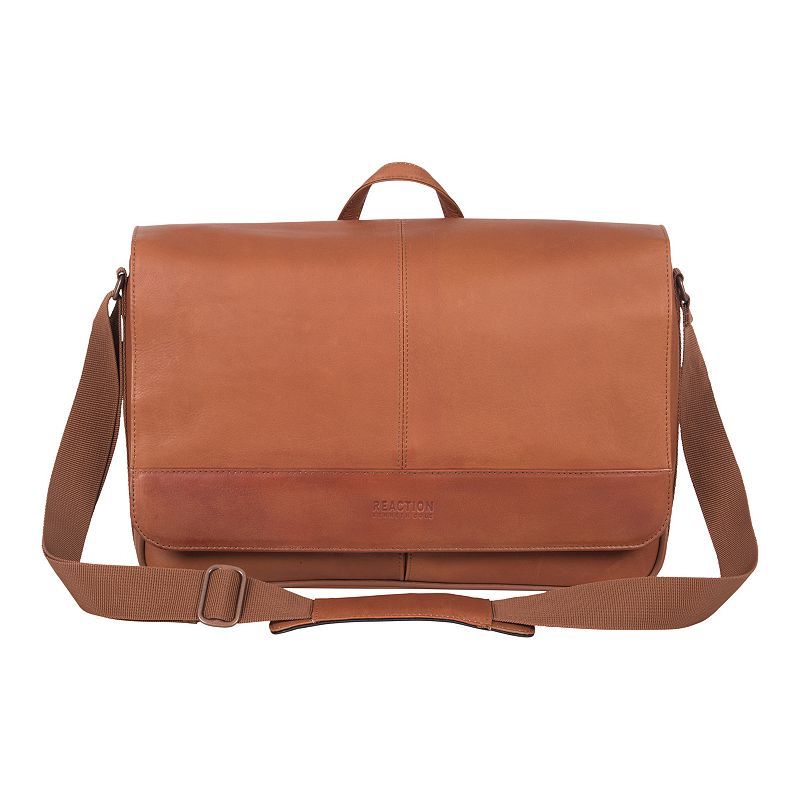 Kenneth Cole Reaction Leather Laptop & iPad Messenger Bag, Med Brown