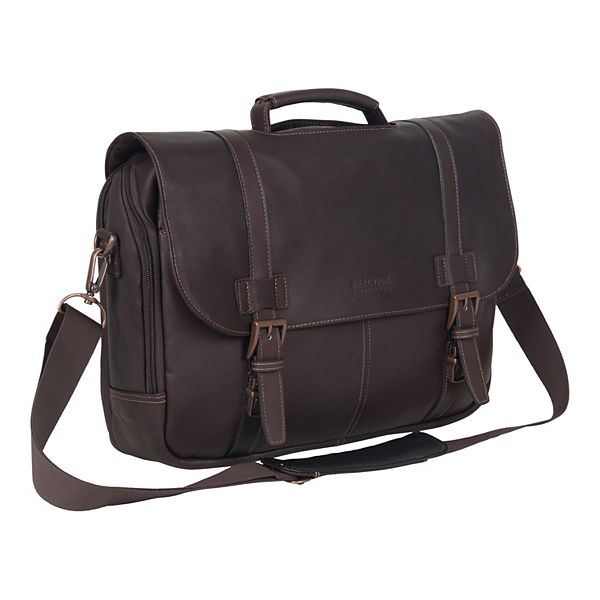 Kenneth Cole Reaction Leather Flapover Messenger Bag