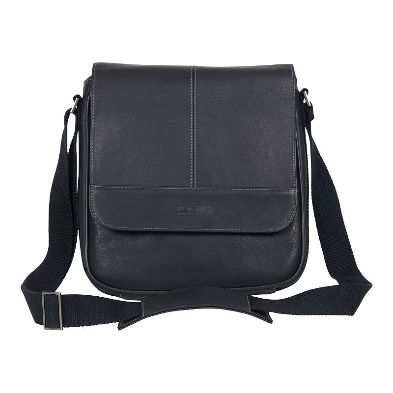 Kenneth Cole Reaction Leather Laptop & Tablet Messenger Bag, Black