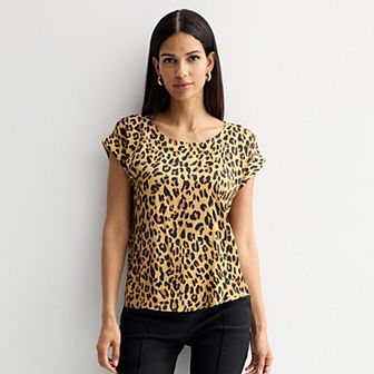 Women's Nine West Roll Cuff Woven Tee