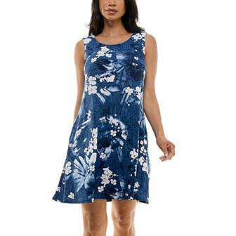 Women's Nina Leonard Sleeveless Trapeze Dress