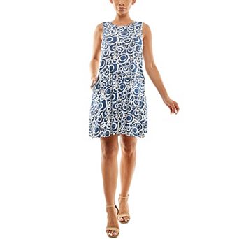Women's Nina Leonard Sleeveless Trapeze Dress