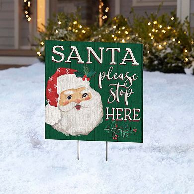 Artisan Signworks Santa Stop Here Lawn Garden Stake