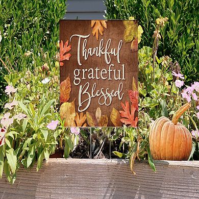 Artisan Signworks Thankful Grateful Blessed Garden Stake