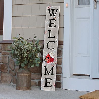 Artisan Signworks Welcome Winter Birdhouse Porch Leaner Floor Decor