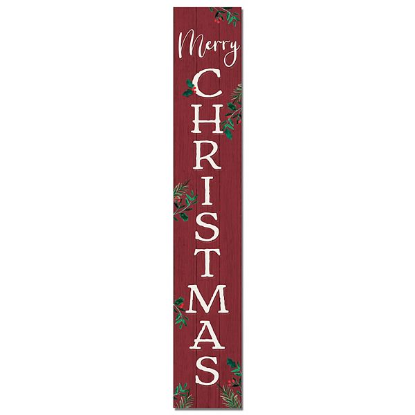 Artisan Signworks Merry Christmas Red Holly Porch Leaner Floor Decor