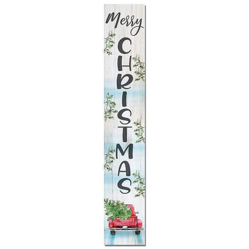 Merry Christmas Red Truck Porch Leaner Floor Decor, Multicolor