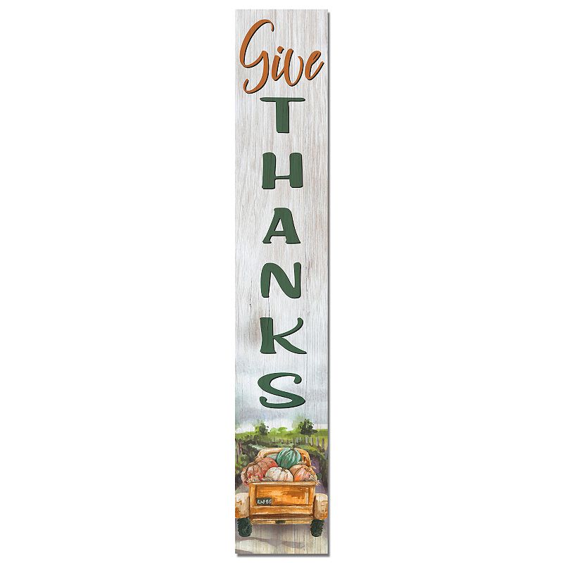 Give Thanks Truck Porch Leaner Floor Decor, Multicolor