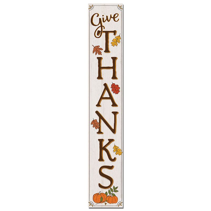 Give Thanks Porch Leaner Floor Decor, Multicolor