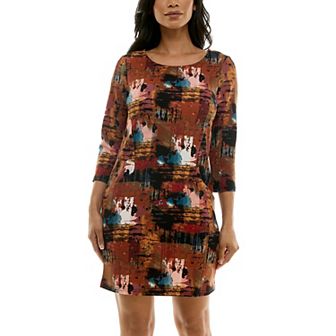 Women’s Nina Leonard Textured Crepe Pocket Dress