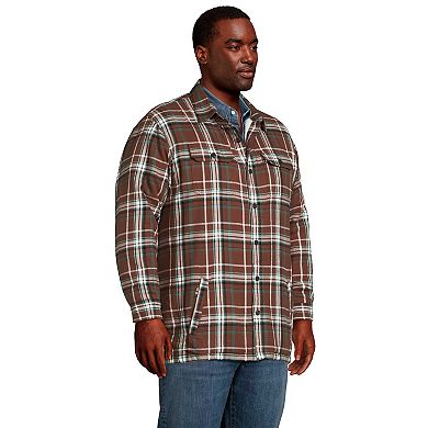 Big & Tall Lands' End Flannel Sherpa-Lined Shirt Jacket