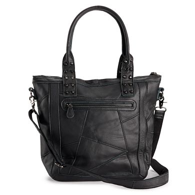 AmeriLeather QMetal Crossbones Leather Tote Bag