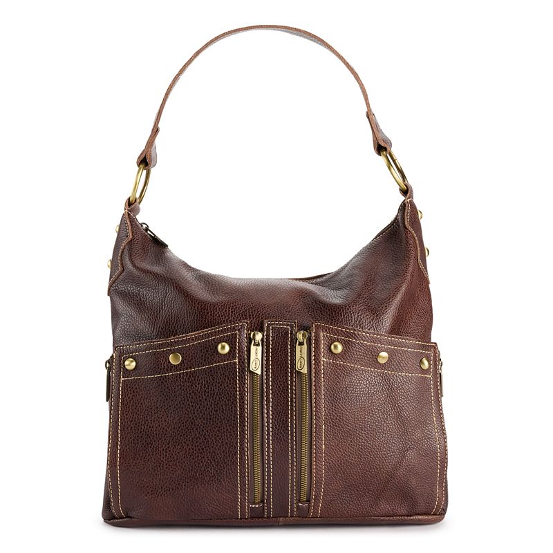 AmeriLeather Caroline Leather Shoulder Bag, Brown Brown