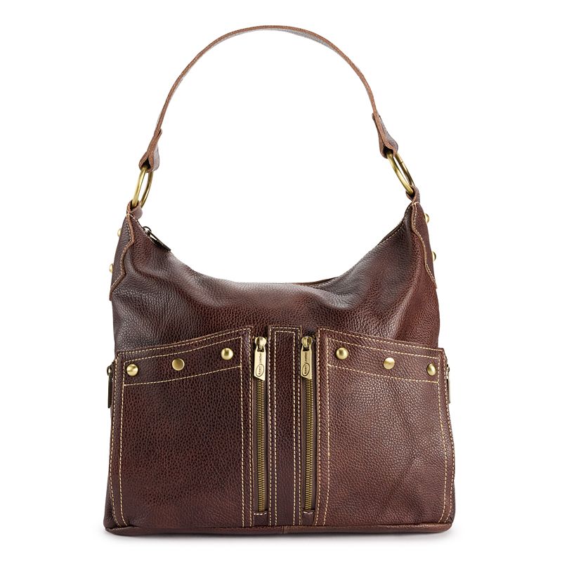 AmeriLeather Caroline Leather Shoulder Bag, Brown