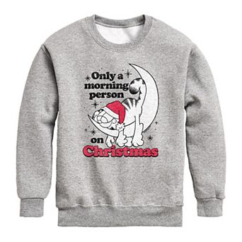 Boys 8-20 Garfield Christmas Morning Crew Fleece Sweatshirt