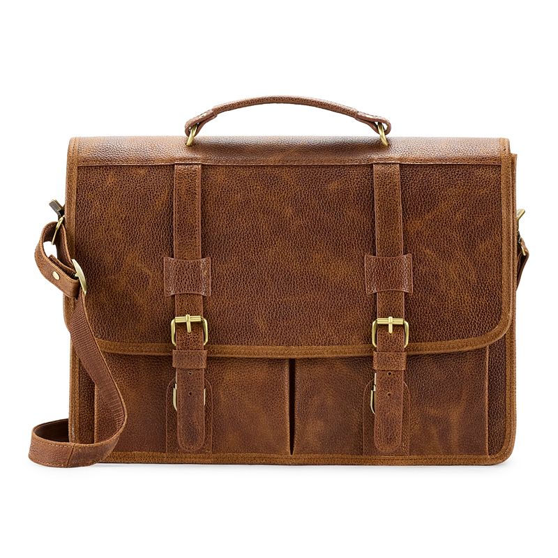 AmeriLeather Heritage Leather Briefcase Bag, Brown