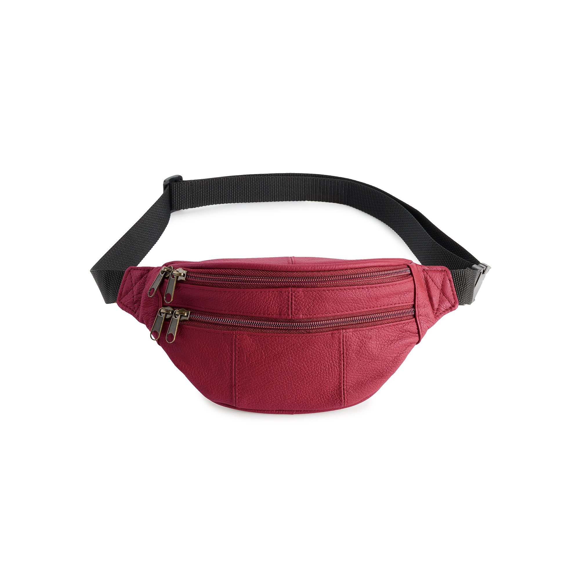 AmeriLeather Leather Fanny Pack, Red
