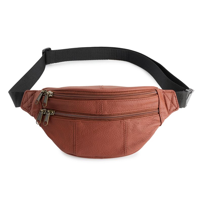 AmeriLeather Leather Fanny Pack, Brown