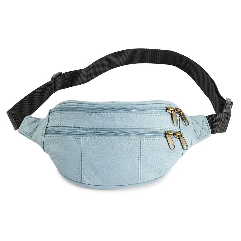 AmeriLeather Leather Fanny Pack, Blue