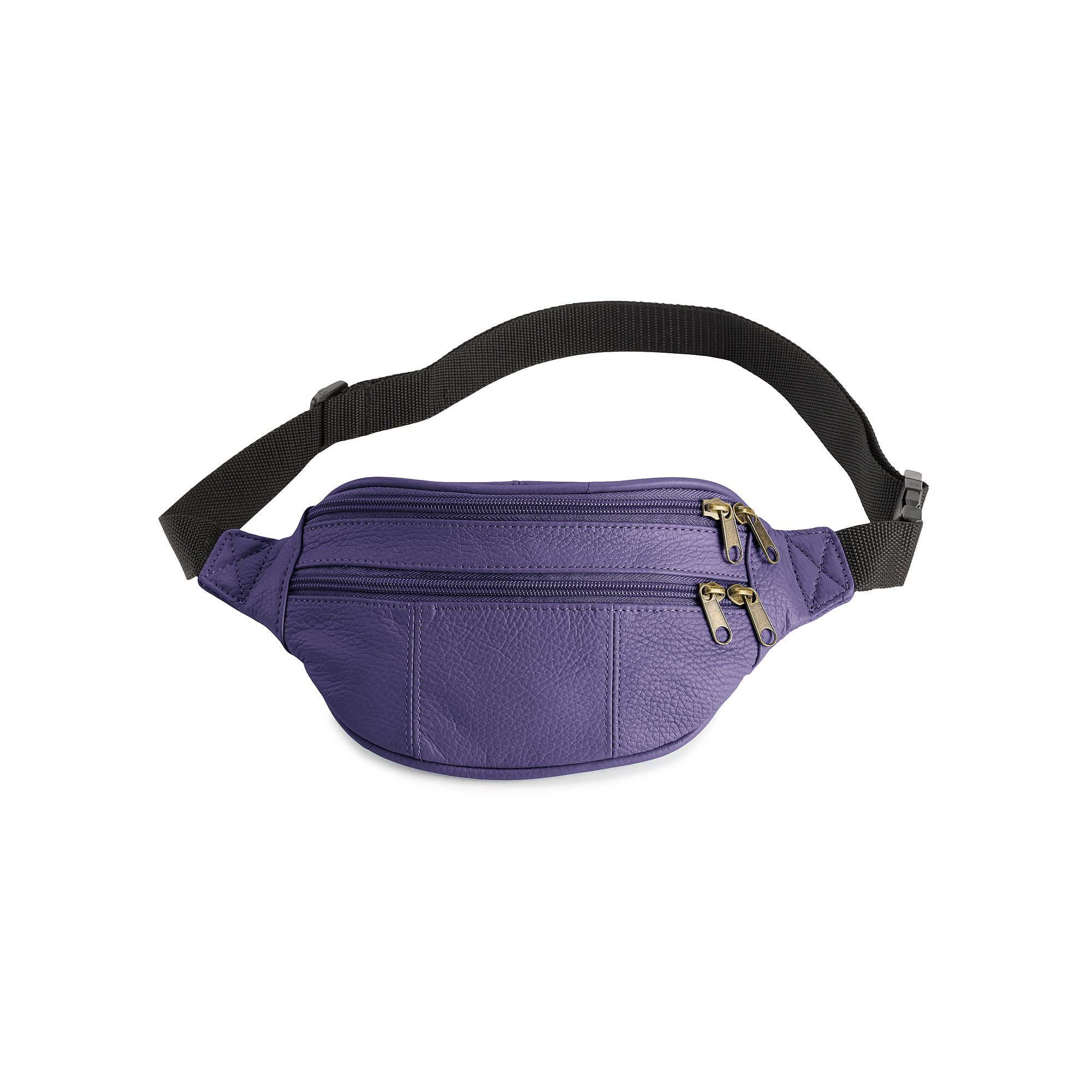 AmeriLeather Leather Fanny Pack, Eggplant