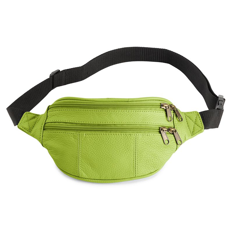 AmeriLeather Leather Fanny Pack, Green