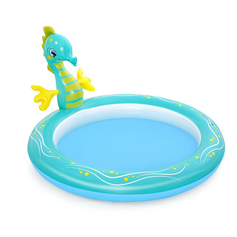 Bestway H2OGO! Seahorse Inflatable Sprinkler Pool, Multicolor