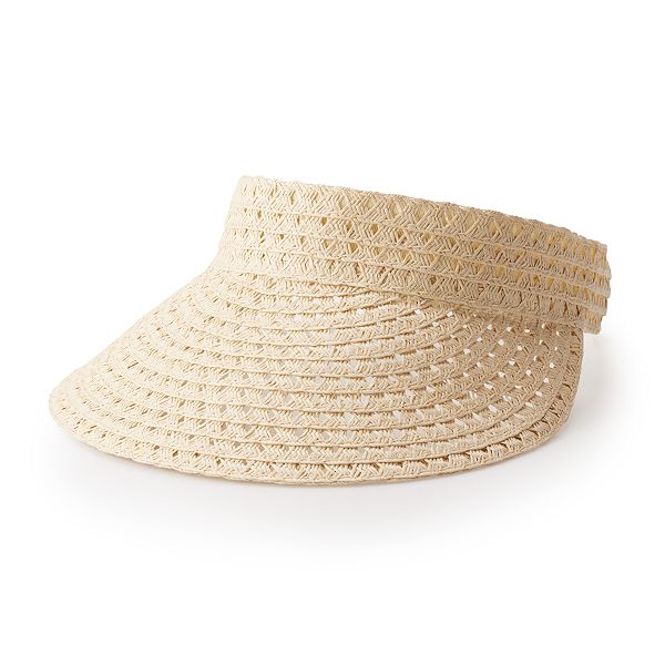 Ladies & Mens Unisex Straw Clip On Sun Visor In Natural
