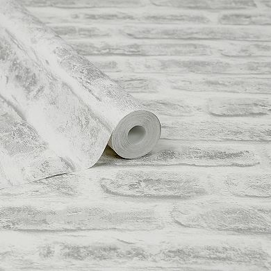 Contour Strata Brick White Removable Wallpaper