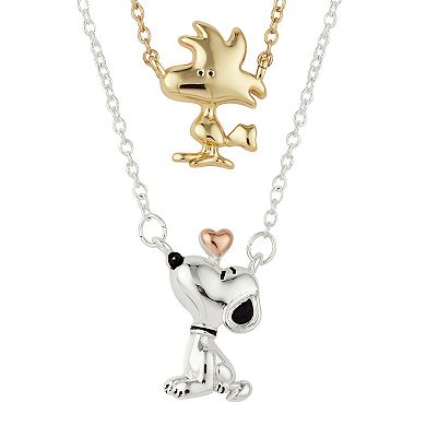 Peanuts Tri-tone 14k Gold, 14k Rose Gold, & Fine Silver Plated Snoopy 