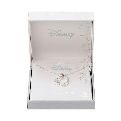 Disney's Minnie Mouse Two-Tone 14k Rose Gold & Fine Silver Plated Crystal Open Pendant Necklace