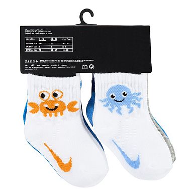 Baby Nike Shark And Fish 6 Pack Low Cut Socks