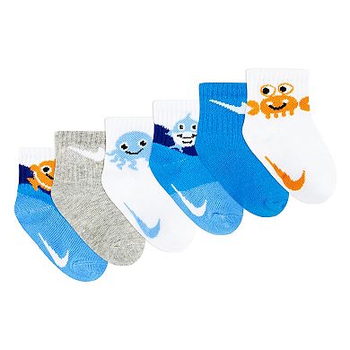 Baby Nike Shark And Fish 6 Pack Low Cut Socks