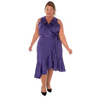 Women's Taylor Asymmetrical Satin Fit & Flare Dress
