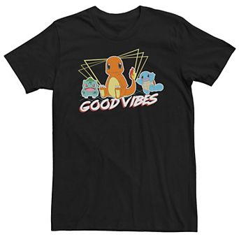 Men's Pokémon Good Vibes Charmander Bulbasaur Squirtle Tee